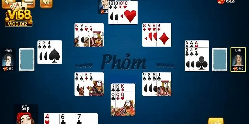 chơi phỏm online Luật chơi đèn bài trong phỏm online
